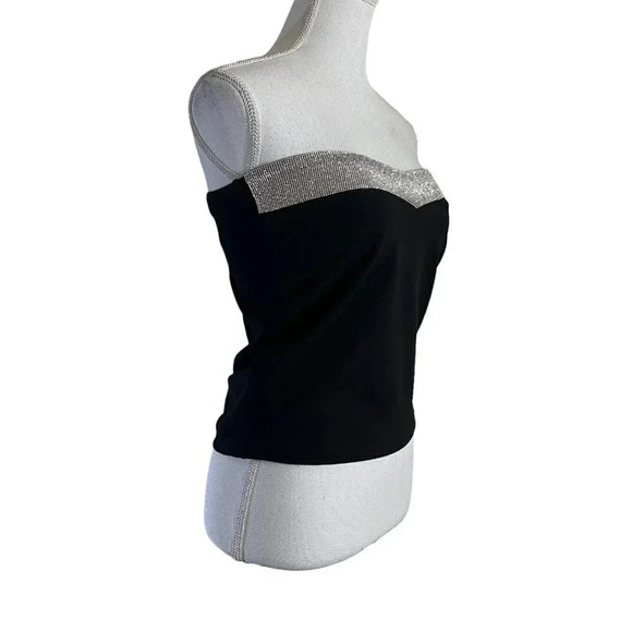 Windsor Strapless Blouse Size Small Rhinestone Bling Embellished Chest Cocktail - Picture 2 of 7